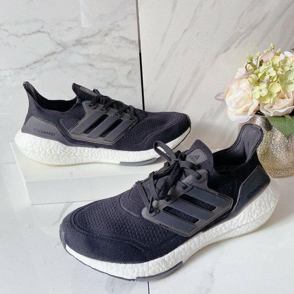 Adidas UltraBoost 21 Womens Sneaker Running Shoe Black Cloud White FY0402 US 11 - Picture 2 of 11